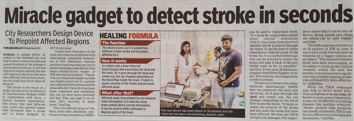 The device is the result of a study carried out by the Institute of Neurosciences Kolkata (INK) in collaboration with INRIA, a French research organization and IIIT-Hyderabad.